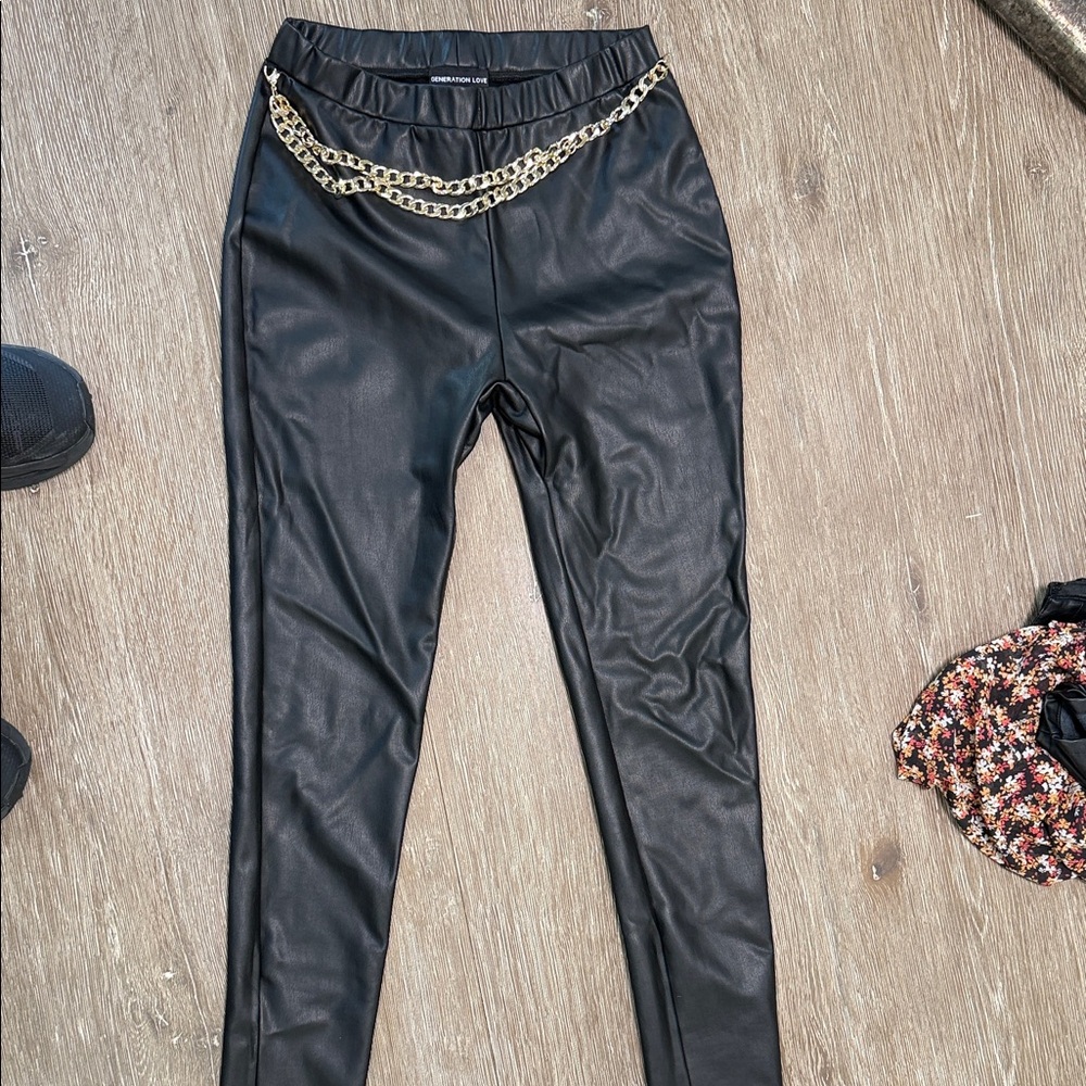 Generation Love Black Faux Leather Skinny Pants